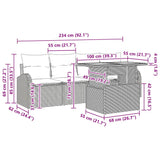 Garden Sofa Set with Cushion 5 pcs Black 100 x 55 x 73 cm - Extra Image