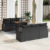 Garden Sofa Set with Cushion 7 pcs Black