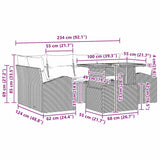 Garden Sofa Set with Cushion 7 pcs Black 100 x 55 x 73 cm - Extra Image