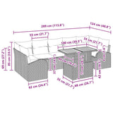 Garden Sofa Set with Cushion 8 pcs Black 100 x 55 x 73 cm - Extra Image