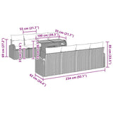 Garden Sofa Set with Cushion 7 pcs Black 100 x 55 x 73 cm - Extra Image