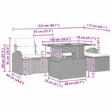 Garden Sofa Set with Cushion 6 pcs Black