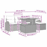 Garden Sofa Set with Cushion 6 pcs Black - Extra Image