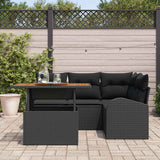 Garden Sofa Set with Cushion 5 pcs Black