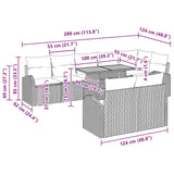 Garden Sofa Set with Cushion 9 pcs Black 100 x 55 x 73 cm - Extra Image