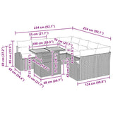 Garden Sofa Set with Cushion 11 pcs Black