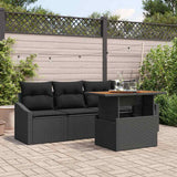 Garden Sofa Set 5 pcs Black Poly rattan