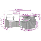 Garden Sofa Set 5 pcs Black Poly rattan