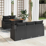 Garden Sofa Set 6 pcs Black and Brown