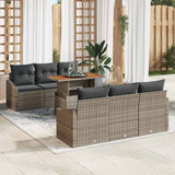 Garden Sofa Set 7 pcs Grey and Brown