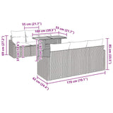 Garden Sofa Set Manual 7 pcs Grey and Brown 100 x 55 x 73 cm - Extra Image