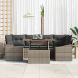 Garden Sofa Set 7 pcs Grey and Brown