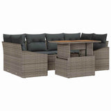 Garden Dining Set with Cushion Grey and Brown 100 x 55 x 73 cm - Front View