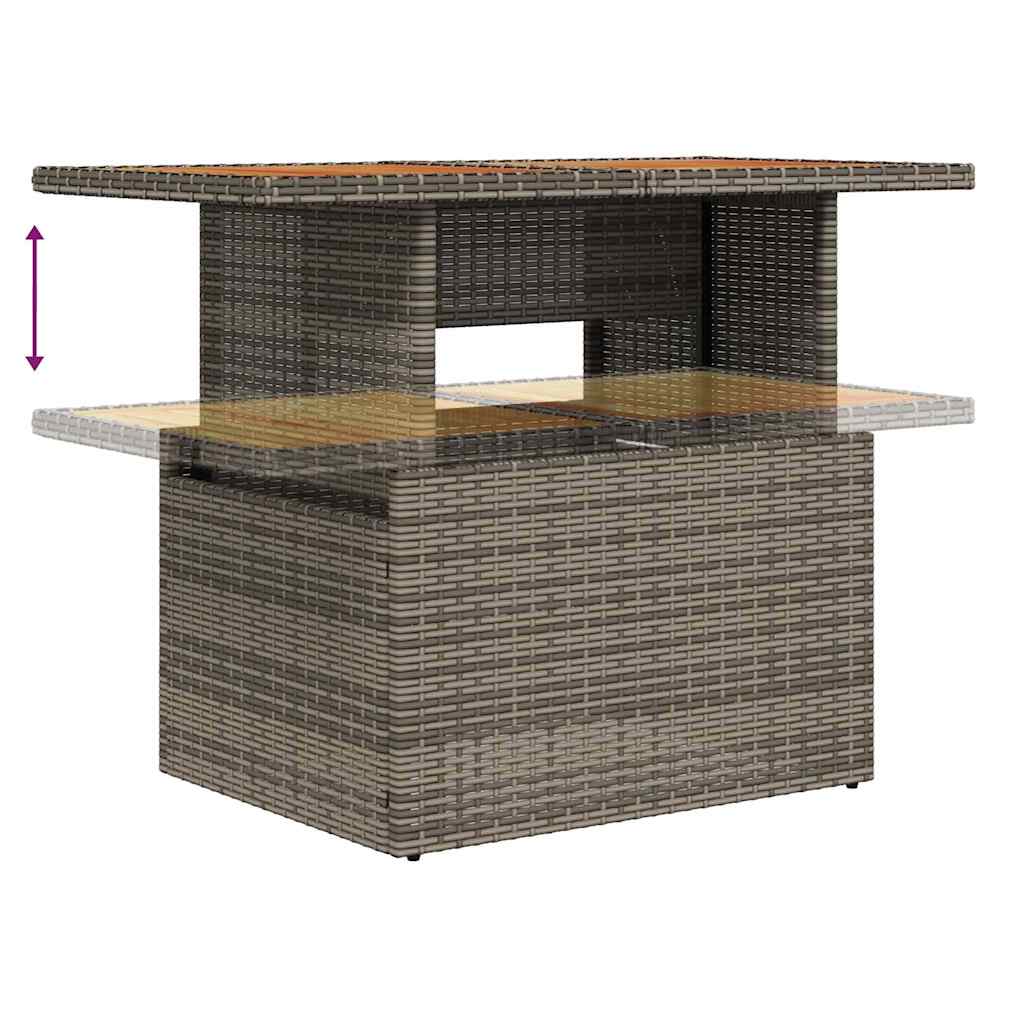 Garden Dining Set with Cushion Grey and Brown 100 x 55 x 73 cm