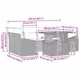 Garden Sofa Set 7 pcs Grey and Brown