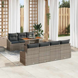 Garden Sofa Set 8 pcs Grey and Brown