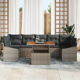 Garden Dining Set with Cushion Grey and Brown 100 x 55 x 73 cm - Side View