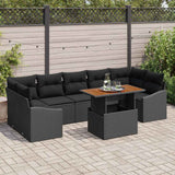 Garden Sofa Set 8 pcs Black and Brown