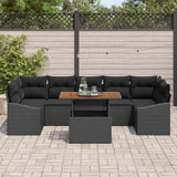 Garden Sofa Set 8 pcs Black and Brown