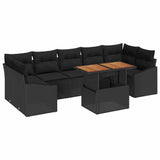 Garden Sofa Set 8 pcs Black and Brown