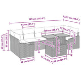 Garden Dining Set with Cushion Black and Brown 100 x 55 x 73 cm - Extra Image