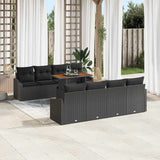 Garden Dining Set Manual 9 pcs Black and Brown 100 x 55 x 73 cm