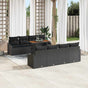 Garden Sofa Set 9 pcs Black and Brown 100 x 55 x 73 cm