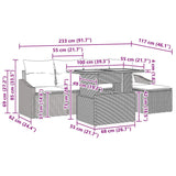 Garden Dining Set with Cushion 6 pcs Grey and Brown - Extra Image