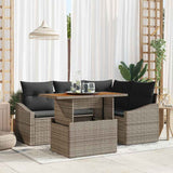 Garden Sofa Set 5 pcs Grey and Brown