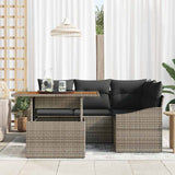 Garden Dining Set with Cushion Grey and Brown 100 x 55 x 73 cm - Side View