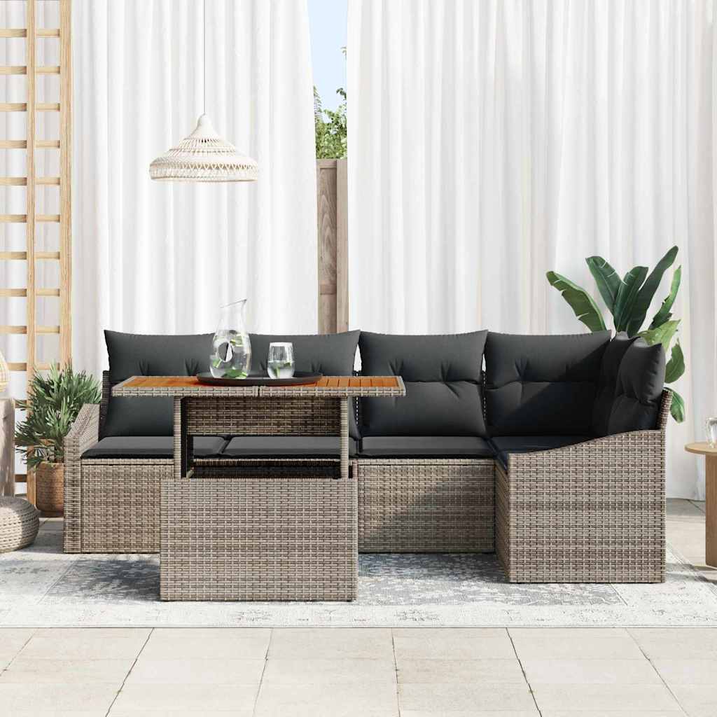Garden Dining Set with Cushion Grey and Brown 100 x 55 x 73 cm