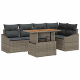 Garden Sofa Set 6 pcs Grey and Brown