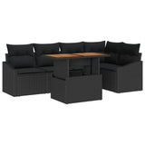 Garden Sofa Set 6 pcs Black and Brown