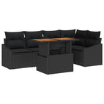 Garden Sofa Set 6 pcs Black 100 x 55 x 73 cm