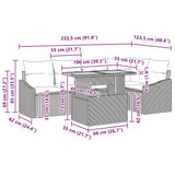 Garden Sofa Set 6 pcs Black and Brown