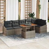 Garden Sofa Set 7 pcs Grey and Brown
