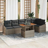 Garden Dining Set Manual 7 pcs Grey and Brown 100 x 55 x 73 cm