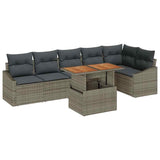 Garden Sofa Set 7 pcs Grey and Brown