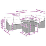 Garden Dining Set Manual 7 pcs Grey and Brown 100 x 55 x 73 cm - Extra Image
