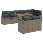 Garden Sofa Set 9 pcs Grey 100 x 55 x 73 cm