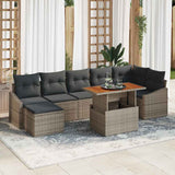 Garden Sofa Set 8 pcs Grey and Brown