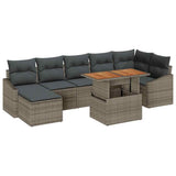 Garden Sofa Set 8 pcs Grey and Brown