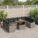 Garden Sofa Set 10 pcs Grey and Brown