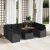 Garden Sofa Set 10 pcs Black and Brown