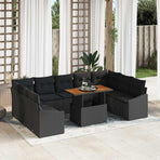 Garden Sofa Set 10 pcs Black and Brown