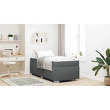 Bed Frame with Mattress Dark Grey 90 x 190 cm Fabric - Low Angle
