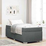 Bed Frame with Mattress Dark Grey 90 x 190 cm Fabric