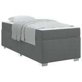 Bed Frame with Mattress Dark Grey 90 x 190 cm Fabric - Front View