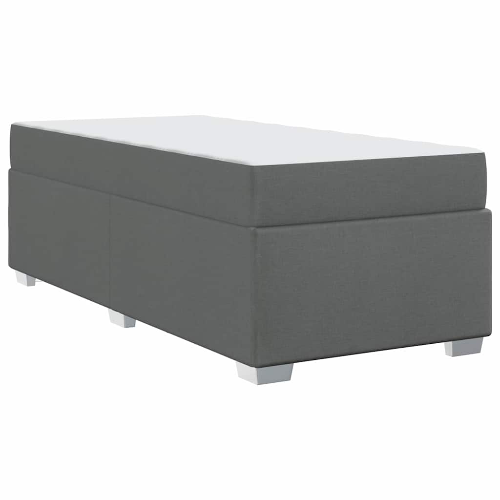 Bed Frame with Mattress Dark Grey 90 x 190 cm Fabric
