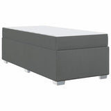 Bed Frame with Mattress Dark Grey 90 x 190 cm Fabric - Close-Up Angle